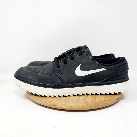 Nike Janoski G Golf Shoes Mens 8 Black Leather Spikeless Sneaker Lace Up Low - Picture 1 of 12